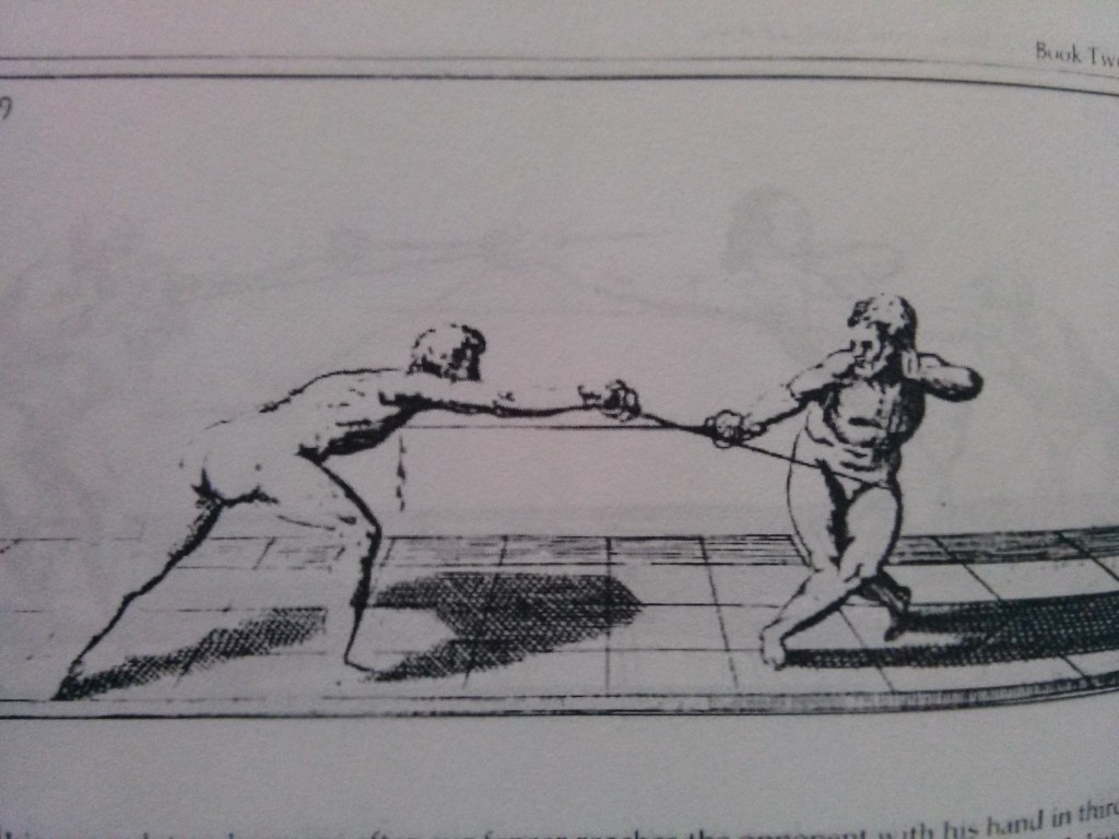 At the mid-point of a pass on the inside.